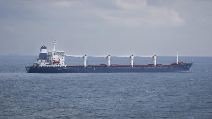 আফ্রিকার দেশ সিয়েরা লিয়নের পতাকাবাহী জাহাজ রাজোনি ২৬ হাজার ৫২৭ টন ভুট্টা বহন করছে বলে জানিয়েছে জাতিসংঘ। ছবি: এপি