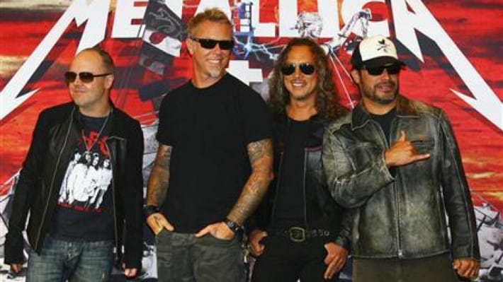 মার্কিন হেভি মেটাল ব্যান্ড মেটালিকা। ফাইল ছবি: রয়টার্স