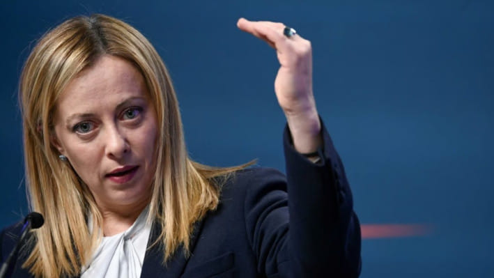 ইতালির প্রধানমন্ত্রী জর্জিয়া মেলোনি। ছবি: এএফপি