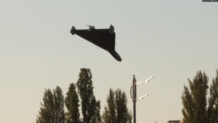 ইউক্রেনে ড্রোন হামলার ক্ষেত্রে সবচেয়ে জনপ্রিয় অস্ত্র ইরানে নির্মিত শাহেদ ড্রোন। ফাইল ছবি: এএফপি