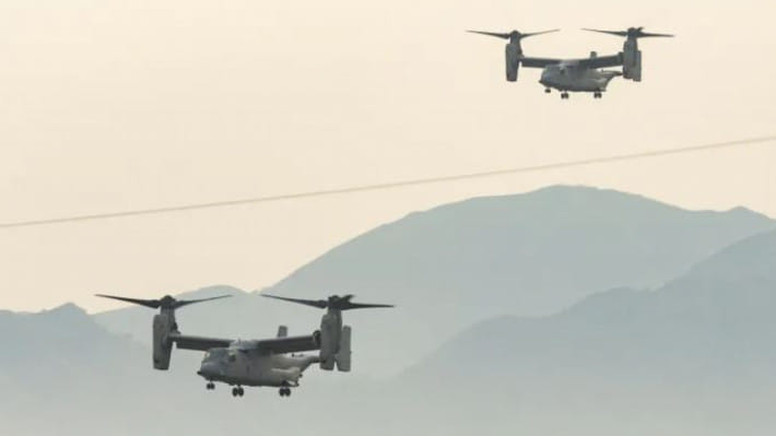 মার্কিন সামরিক উড়োজাহাজ অসপ্রে-২২। ফাইল ছবি: রয়টার্স