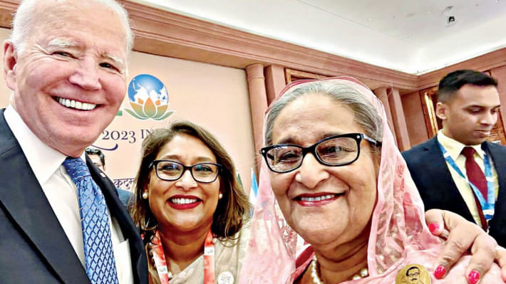 নয়াদিল্লিতে হাসিনা-বাইডেন
