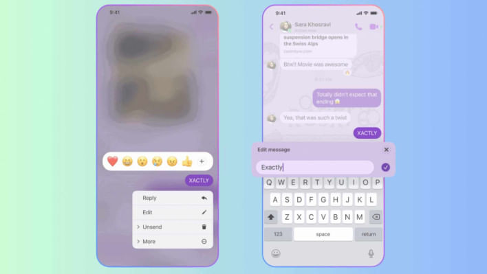 মেসেঞ্জারে সেন্ট মেসেজ এডিটের নতুন ফিচার এনেছে মেটা। ছবি: সংগৃহীত