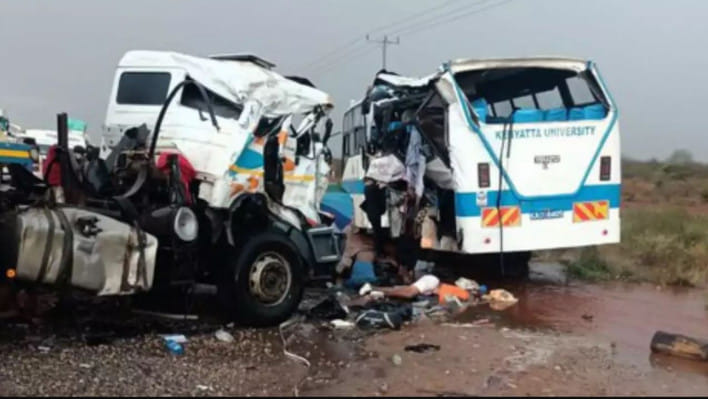 কেনিয়ায় বাস-ট্রাক সংঘর্ষে নিহত ১১ বিশ্ববিদ্যালয় শিক্ষার্থী। ছবি: বাসস