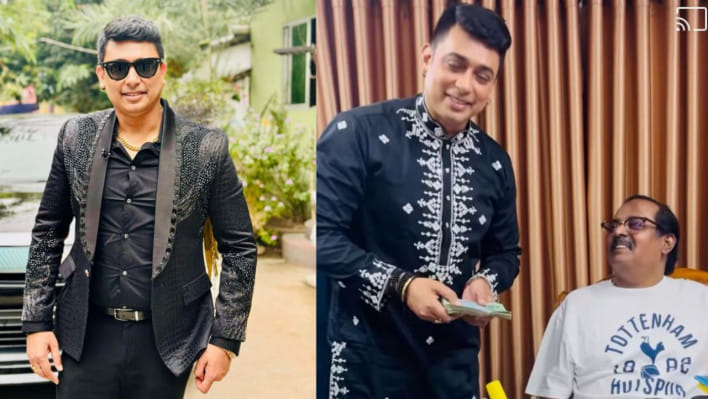 জায়েদ খানকে সালামি দেন ডিপজল। ছবি: সংগৃহীত