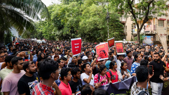 কলকাতায় ডাক্তারদের বিক্ষোচ। ফাইল ছবি: রয়টার্স (১০ সেপ্টেম্বর, ২০২৪)