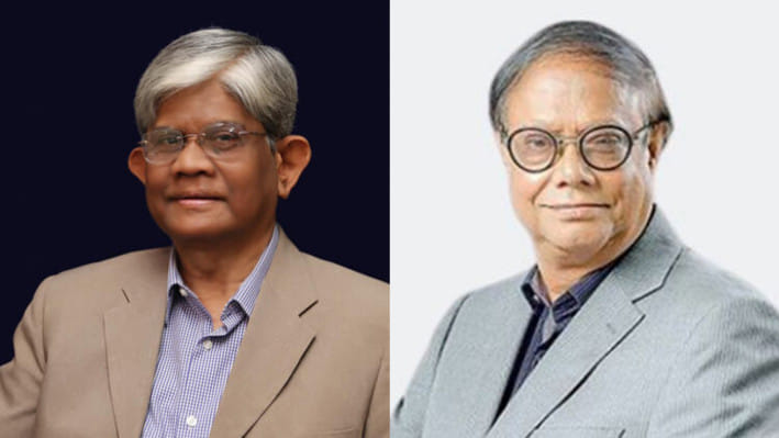 অর্থ উপদেষ্টা সালেহ উদ্দিন আহমেদ ও বাংলাদেশ ব্যাংকের গভর্নর আহসান এইচ মনসুর। কোলাজ ছবি: সংগৃহীত