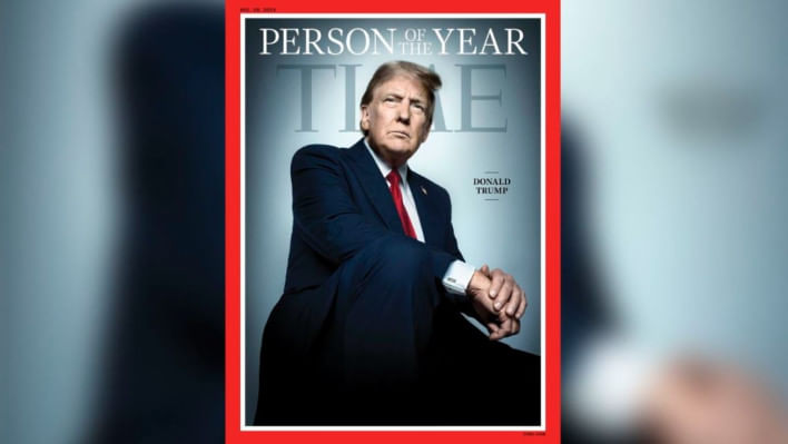 টাইম ম্যাগাজিনের প্রচ্ছদে ট্রাম্প। ছবি: বাসস