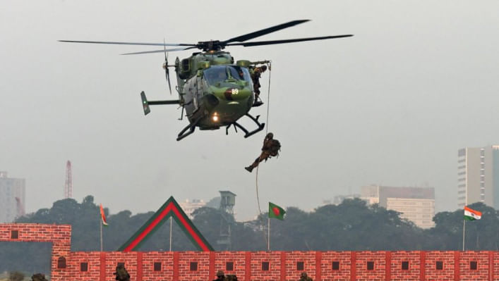 কলকাতায় বিজয় দিবসের অনুষ্ঠানের মহড়া চলছে। ছবি: সংগৃহীত