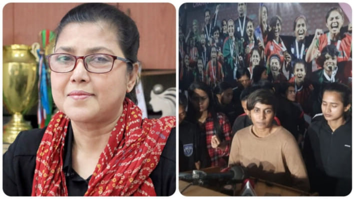 নারী ফুটবলারদের অনুশীলন