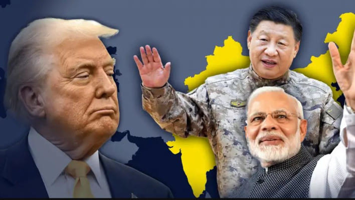 ট্রাম্প, মোদি ও শি জিন পিং। কোলাজ: ডয়চে ভেলে