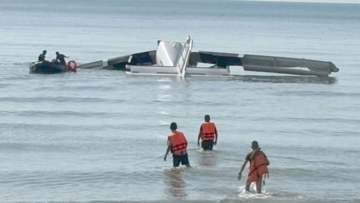 থাইল্যান্ডের হুয়াহিনে বিধ্বস্ত বিমান। ছবি: দ্য নেশন থাইল্যান্ড/সামাজিক মাধ্যম