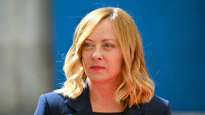 ইতালির প্রধানমন্ত্রী জর্জিয়া মেলোনি। ছবি: এএফপি