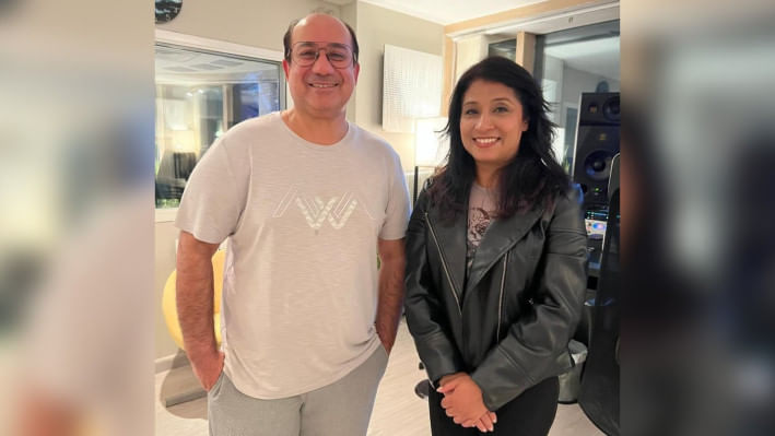 রাহাত ফাতেহ আলী খান ও রুবাইয়াত জাহান। ছবি: সংগৃহীত