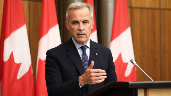 কানাডার প্রধানমন্ত্রী মার্ক কার্নি। ছবি: এএফপি
