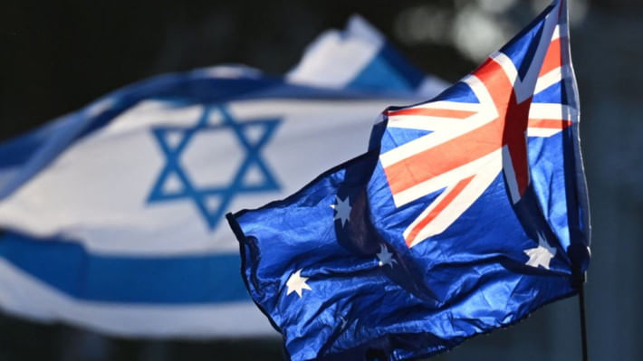 অস্ট্রেলিয়া ও ইসরায়েলের পতাকা। প্রতীকী ছবি: রয়টার্স