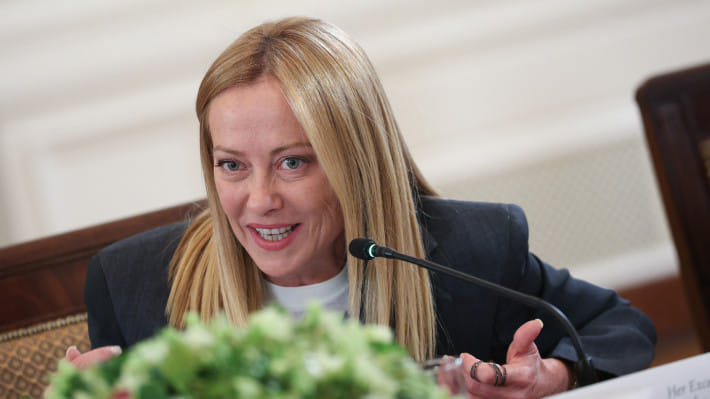 হোয়াইট হাউসে ইতালির প্রধানমন্ত্রী মেলোনি। ছবি: এএফপি