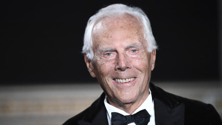 ইতালির ফ্যাশন ডিজাইনার জর্জিও আরমানি। ফাইল ছবি: এএফপি