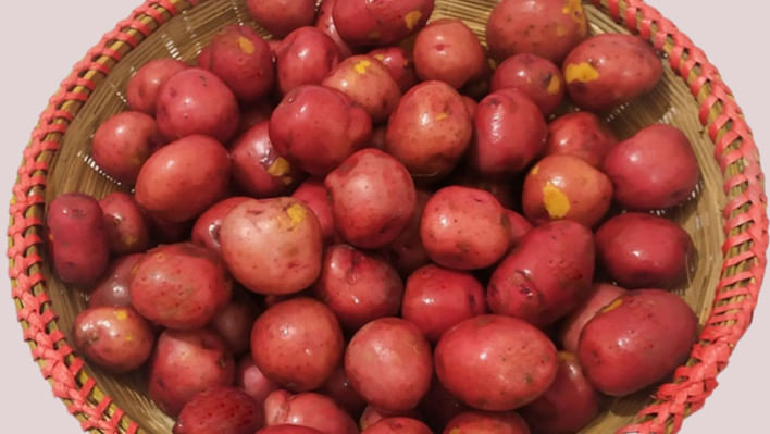 লাল আলু, লাল আলুর উপকারিতা, লাল আলুর পুষ্টিগুণ, লাল আলুর ক্যালরি, লাল আলু ভিটামিন, লাল আলু খাওয়ার উপকারিতা, লাল আলু ডায়াবেটিস, লাল আলু হজমে সহায়ক, লাল আলু হৃদরোগ প্রতিরোধ, লাল আলু রোগপ্রতিরোধ ক্ষমতা, লাল আলুতে পটাশিয়াম, লাল আলুতে অ্যান্টিঅক্সিডেন্ট, লাল আ