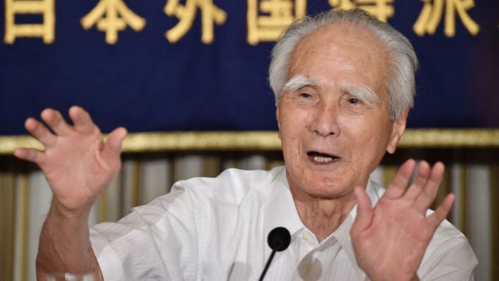 জাপানের সাবেক প্রধানমন্ত্রী তমিচি মুরায়ামা। ফাইল ছবি: এএফপি