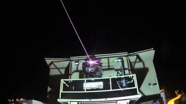 ইসরায়েলের নতুন লেজার ভিত্তিক সুরক্ষা ব্যবস্থা আয়রন বিম। ছবি: ইসরায়েলি প্রতিরক্ষা মন্ত্রণালয়। 