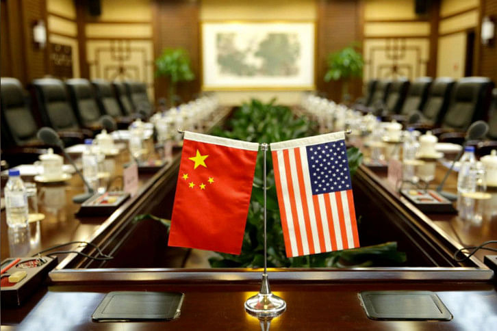 China and US flags China and US flags