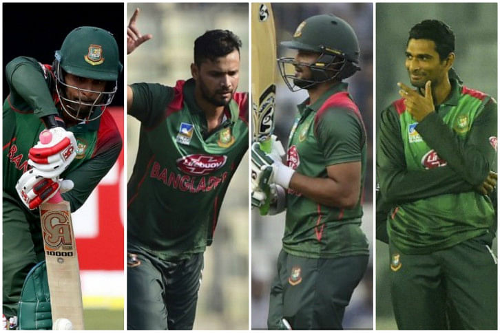 tamim, mashrafe, shakib, mahmudullah tamim, mashrafe, shakib, mahmudullah