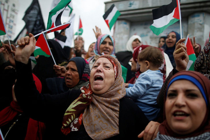 Palestinians protest Palestinians protest