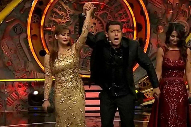 Shilpa Shinde with Salman Khan and Hina Khan Shilpa Shinde with Salman Khan and Hina Khan