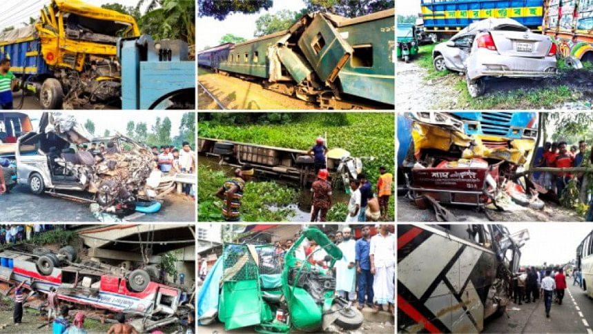 জুনে ৬৯৬টি সড়ক দুর্ঘটনা ঘটেছে। কোলাজ ছবি: স্টার