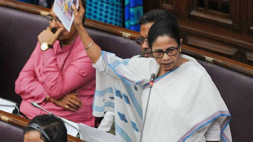 পশ্চিমবঙ্গের বাজেট অধিবেশনে মুখ্যমন্ত্রী মমতা। ছবি: স্টেটসম্যান