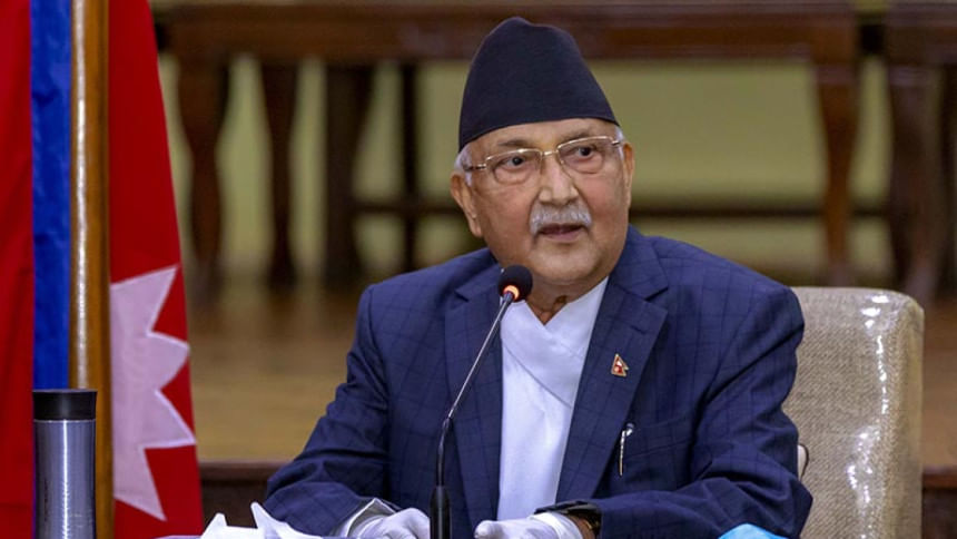 নেপালের প্রধানমন্ত্রী ওলি শর্মা। ছবি: কাঠমান্ডু টাইমস।