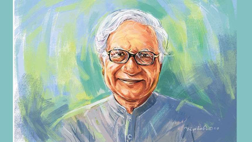 ঢাকা বিশ্ববিদ্যালয়ের ইমেরিটাস অধ্যাপক সিরাজুল ইসলাম চৌধুরী। ইলাসট্রেশন: বিপ্লব চক্রবর্তী