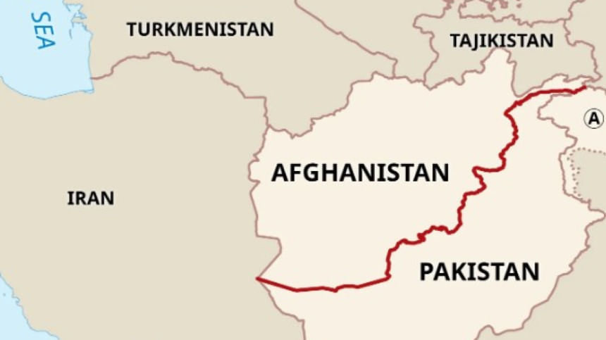 মানচিত্রে লাল কালিতে ডুরান্ড লাইন: এনসাইক্লোপিডিয়া ব্রিটানিকা থেকে সংগৃহীত