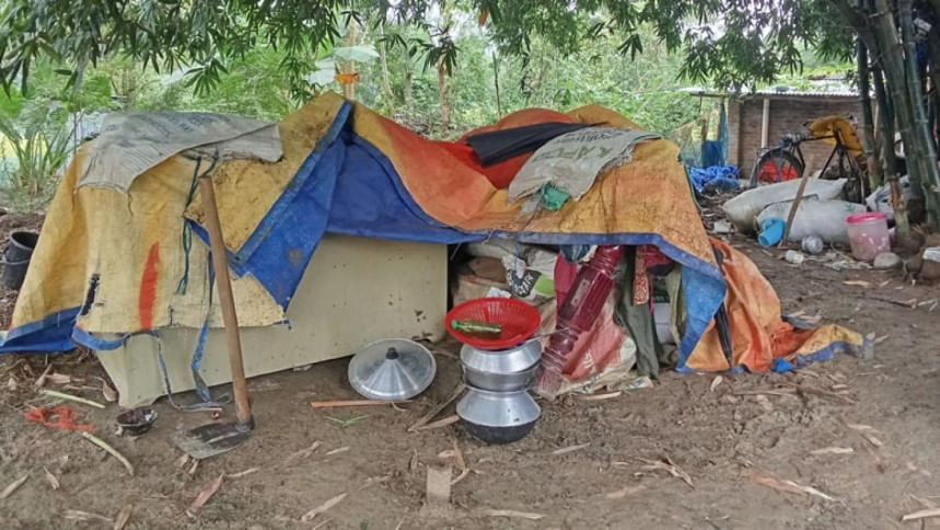 ৫ দিন ধরে বাঁশঝাড়ে উচ্ছেদ হওয়া ৫ কোল পরিবার