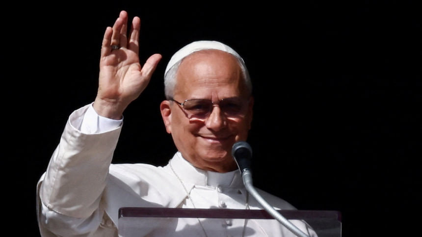 অ্যাঞ্জেলাস প্রার্থনায় পোপ লিও চতুর্দশ। ছবি: রয়টার্স