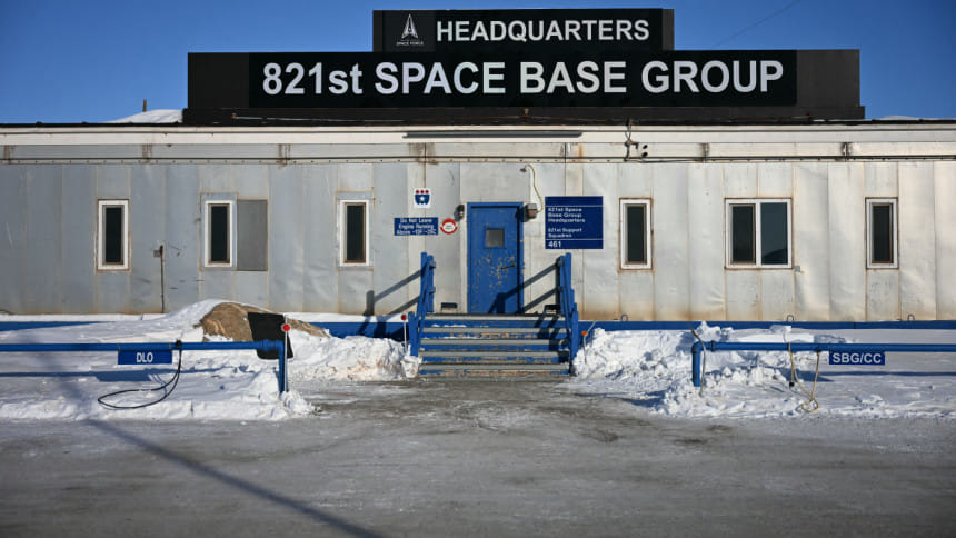 গ্রিনল্যান্ডে যুক্তরাষ্ট্রের মহাকাশ গবেষণা কেন্দ্রে প্রায় ২০০ সেনা মোতায়েন আছে। ফাইল ছবি: এএফপি
