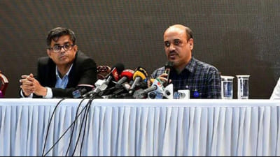 মঙ্গলবার রাজধানীর বেইলি রোডে প্রেস ব্রিফিংয়ে প্রধান উপদেষ্টার উপ-প্রেস সচিব আবুল কালাম আজাদ মজুমদার। ফাইল ছবি