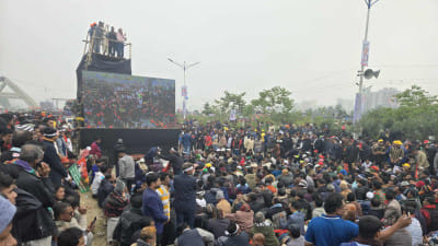 তারেক রহমানের সংবর্ধনাস্থল জনসমুদ্রে পরিণত