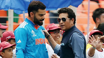 Virat Kohli and Sachin Tendulkar Virat Kohli and Sachin Tendulkar