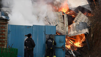 রাশিয়ার বেলগোরোদে ইউক্রেনীয় ড্রোন হামলার পরের চিত্র। ছবি: এএফপি