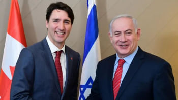 কানাডার প্রধানমন্ত্রী জাস্টিন ট্রুডো ও ইসরায়েলের প্রধানমন্ত্রী বেনিয়ামিন নেতানিয়াহু। ফাইল ছবি: ইসরায়েলের সরকারী প্রেস কার্যালয় (জিপিও)