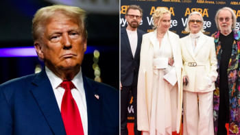 ডোনাল্ড ট্রাম্প ও সুইডিশ ব্যান্ড অ্যাবা। কোলাজ ছবি: সংগৃহীত