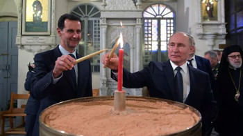 বিপদের বন্ধুই প্রকৃত বন্ধু--রাশিয়ার পুতিন ও সিরিয়ার আসাদ। ফাইল ছবি: রয়টার্স