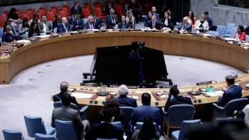 জাতিসংঘের নিরাপত্তা পরিষদে ভোট চলছে। ছবি: এএফপি