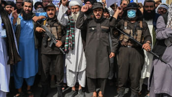 তালেবান শাসনের চার বছর পূর্তি উদযাপন। ছবি: এএফপি