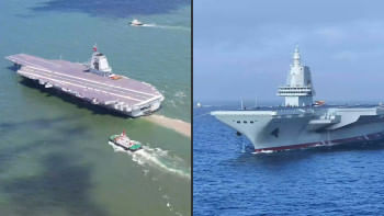 চীনের তৃতীয় রণতরী ফুজিয়ান। ছবি: এএফপি