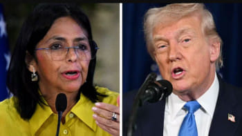 ভেনেজুয়েলার ভারপ্রাপ্ত প্রেসিডেন্ট দেলসি রদ্রিগেজ ও মার্কিন প্রেসিডেন্ট ডোনাল্ড ট্রাম্প। কোলাজ ছবি: সংগৃহীত