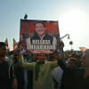 ইসলামাবাদের শহরতলীতে ইমরান খানের মুক্তির দাবিতে আয়োজিত জনসমাবেশ। ছবি: এএফপি