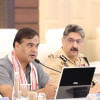 পুলিশ কর্মকর্তাদের প্রতি বক্তব্য রাখছেন আসামের মুখ্যমন্ত্রী হিমন্ত বিশ্ব শর্মা। ফাইল ছবি: আসাম পুলিশের ফেসবুক পেইজ